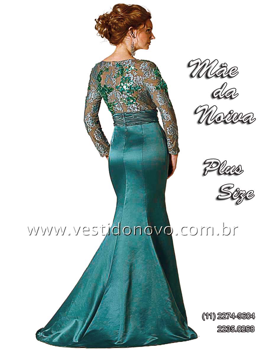 vestido Me da Noiva, verde bandeira, plus size, manga comprida , zona sul So Paulo