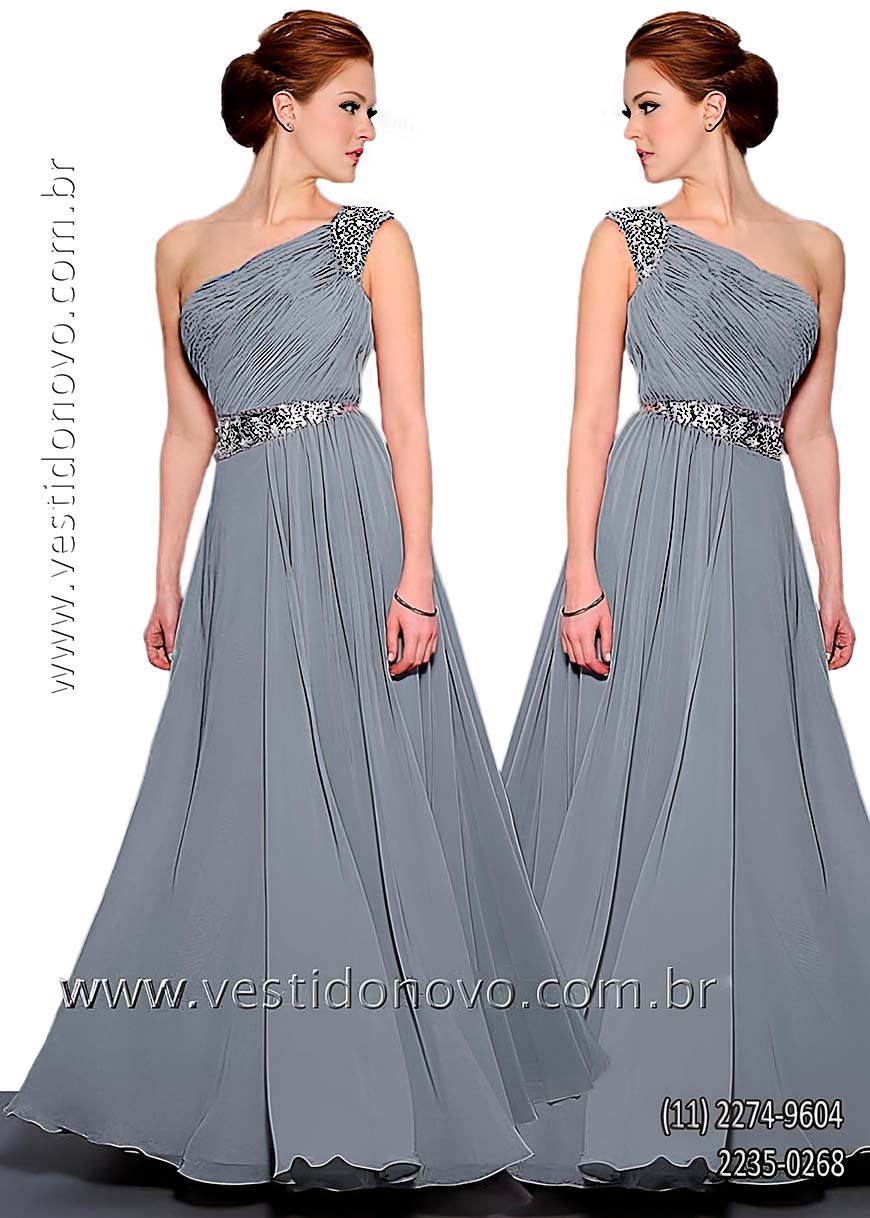 vestido me da noiva de um ombro s na cor prata, zona sul de So Paulo