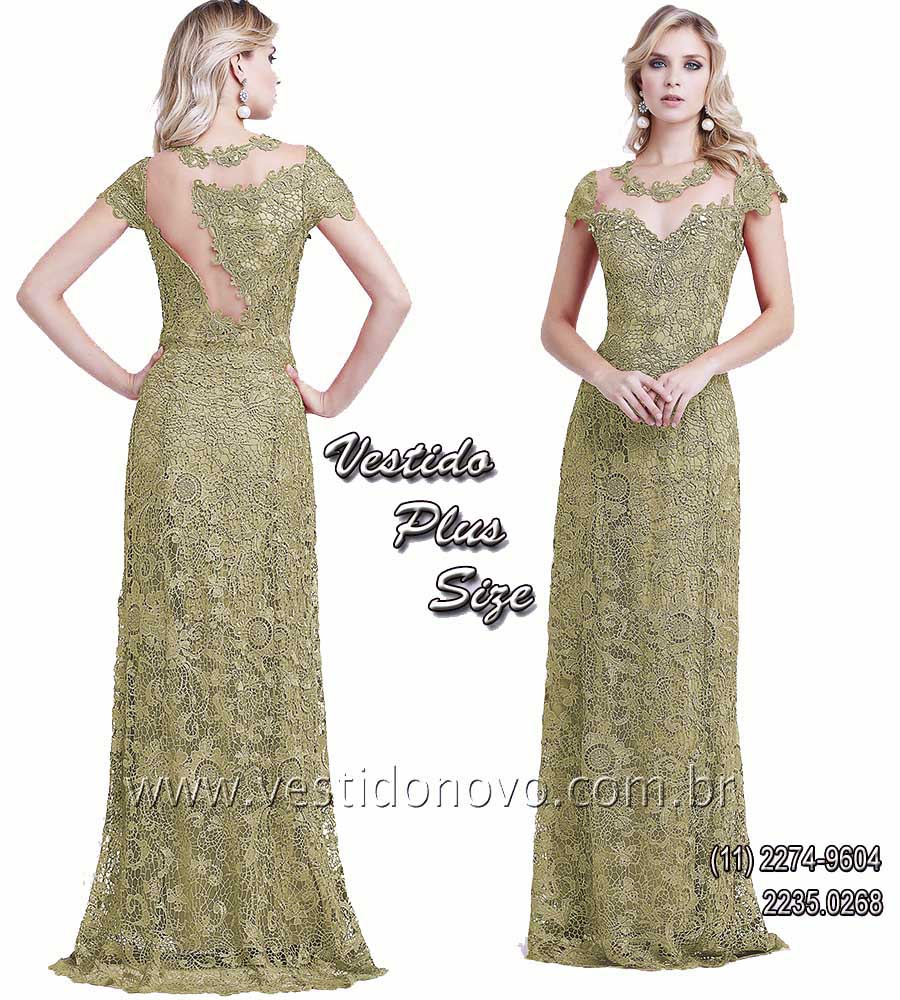 vestido me da noiva, bodas de ouro, todo em renda nude, manga curta, So Paulo