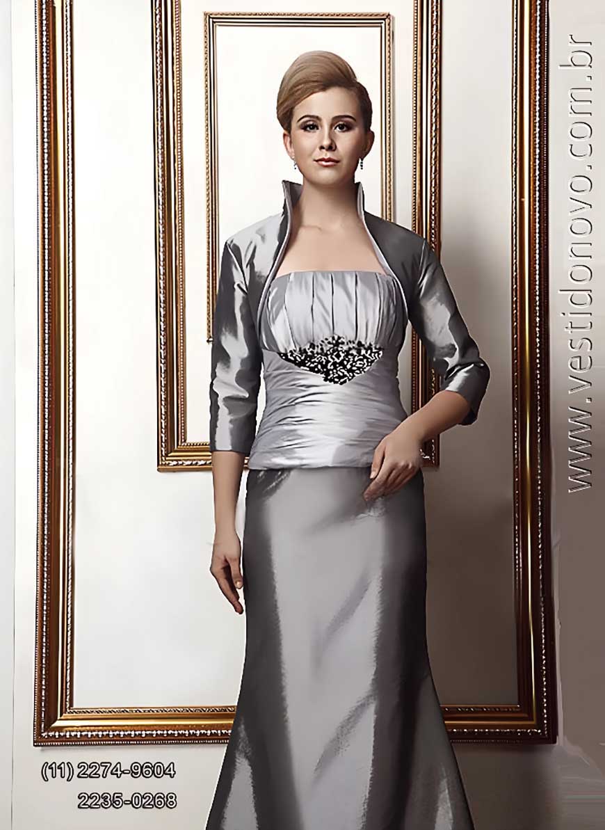 vestido de festa sereia, com manga, m�e da noiva, ou bodas de prata em S�o Paulo 