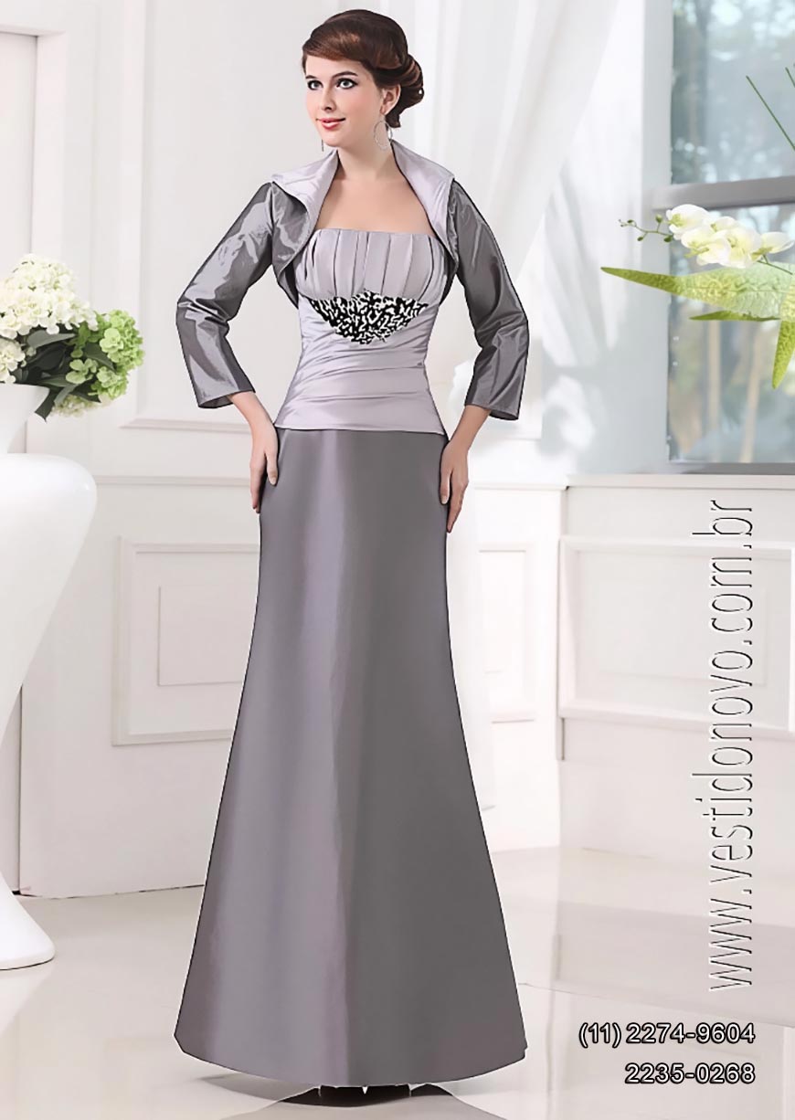vestido de festa sereia, com manga, m�e da noiva, ou bodas de prata em S�o Paulo 